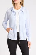 DKNY Slub Waffle Knit Zip Hoodie