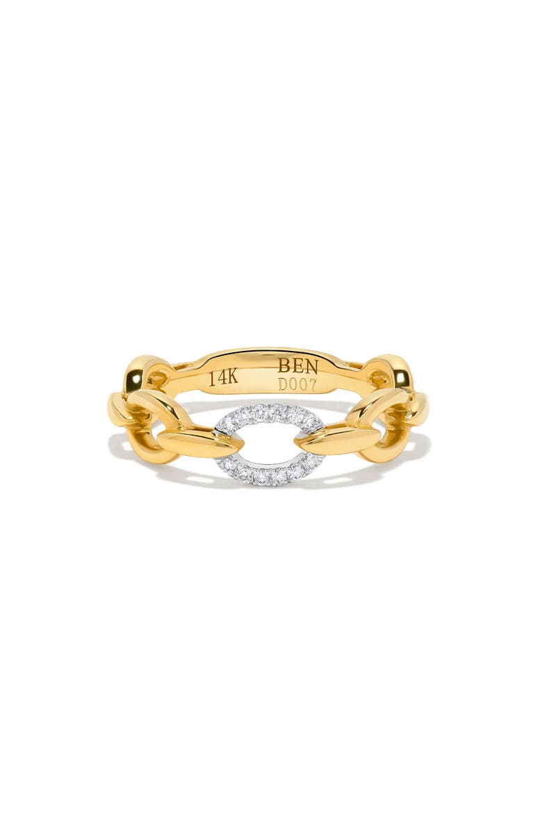 H.J. Namdar Diamond Link Stacking Ring, Alternate, color, Yellow Gold