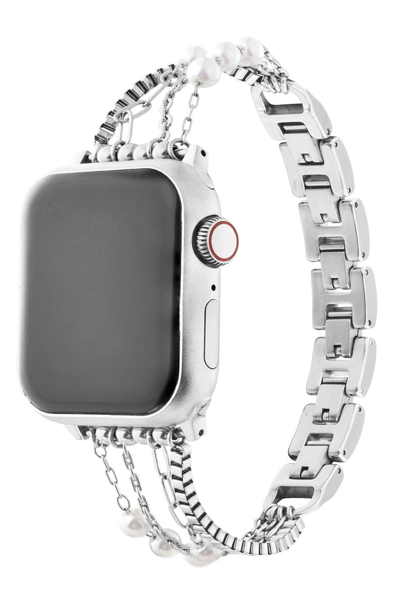 The Posh Tech Cape Stainless Steel Apple Watch<sup>®</sup> Watchband, Alternate, color, Silver