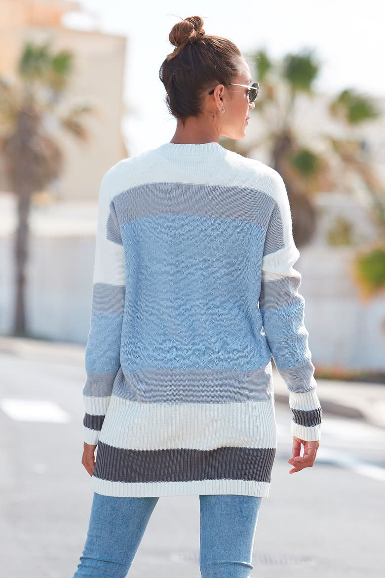 Color Block Cardigan, Alternate, color, Blue Multi
