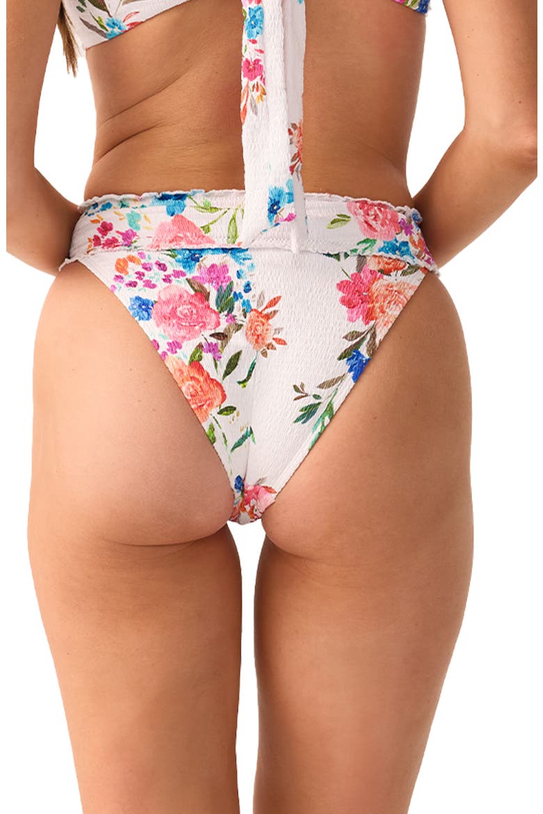 Smocked High Waist Bikini Bottoms, Alternate, color, FLORENCIA