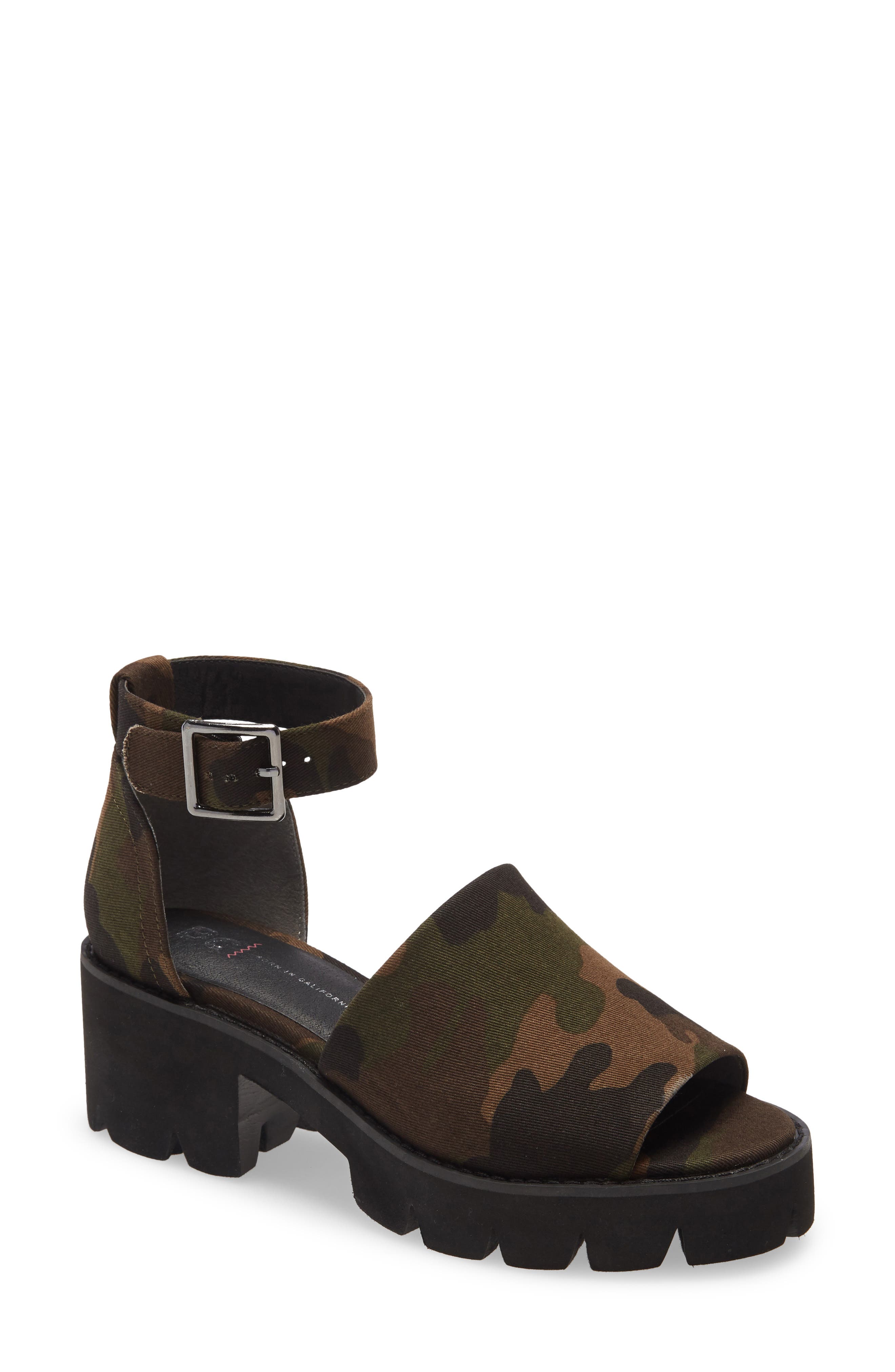 United Vegan Platform Sandal, Main, color, CAMO FABRIC