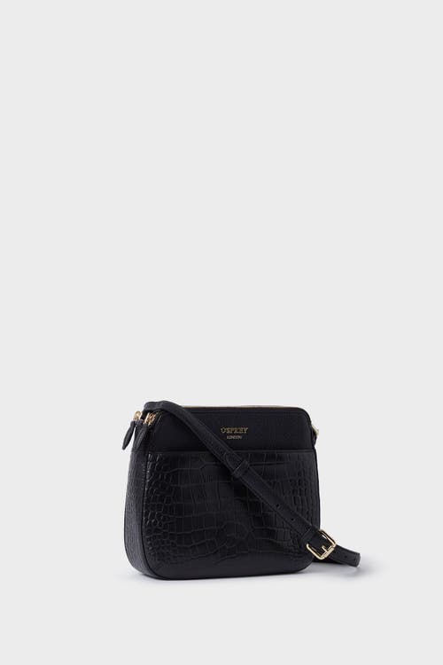 Osprey London The Kellie Leather Crossbody Bag In Black