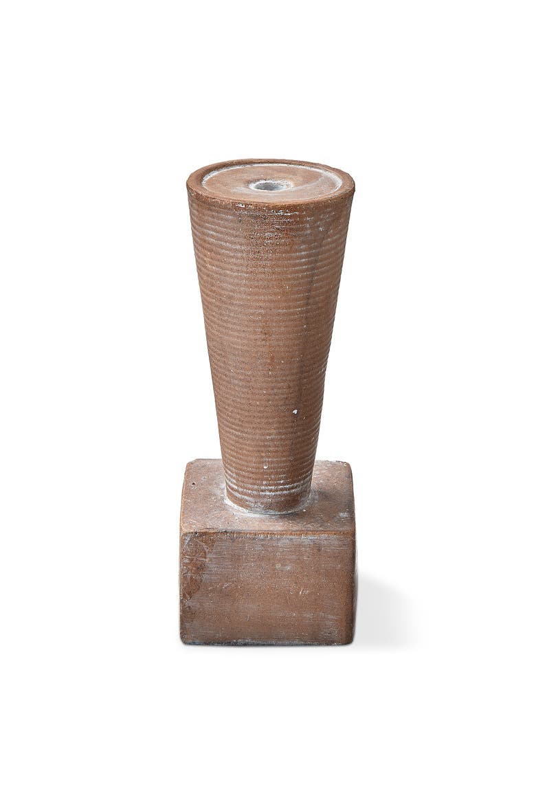 Ahmar Large Terracotta Pillar Candle Holder Brown Decor, Main, color, Brown