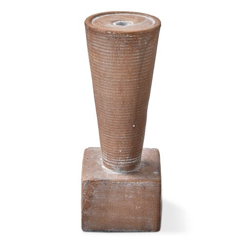 Tag Ahmar Large Terracotta Pillar Candle Holder Brown Decor