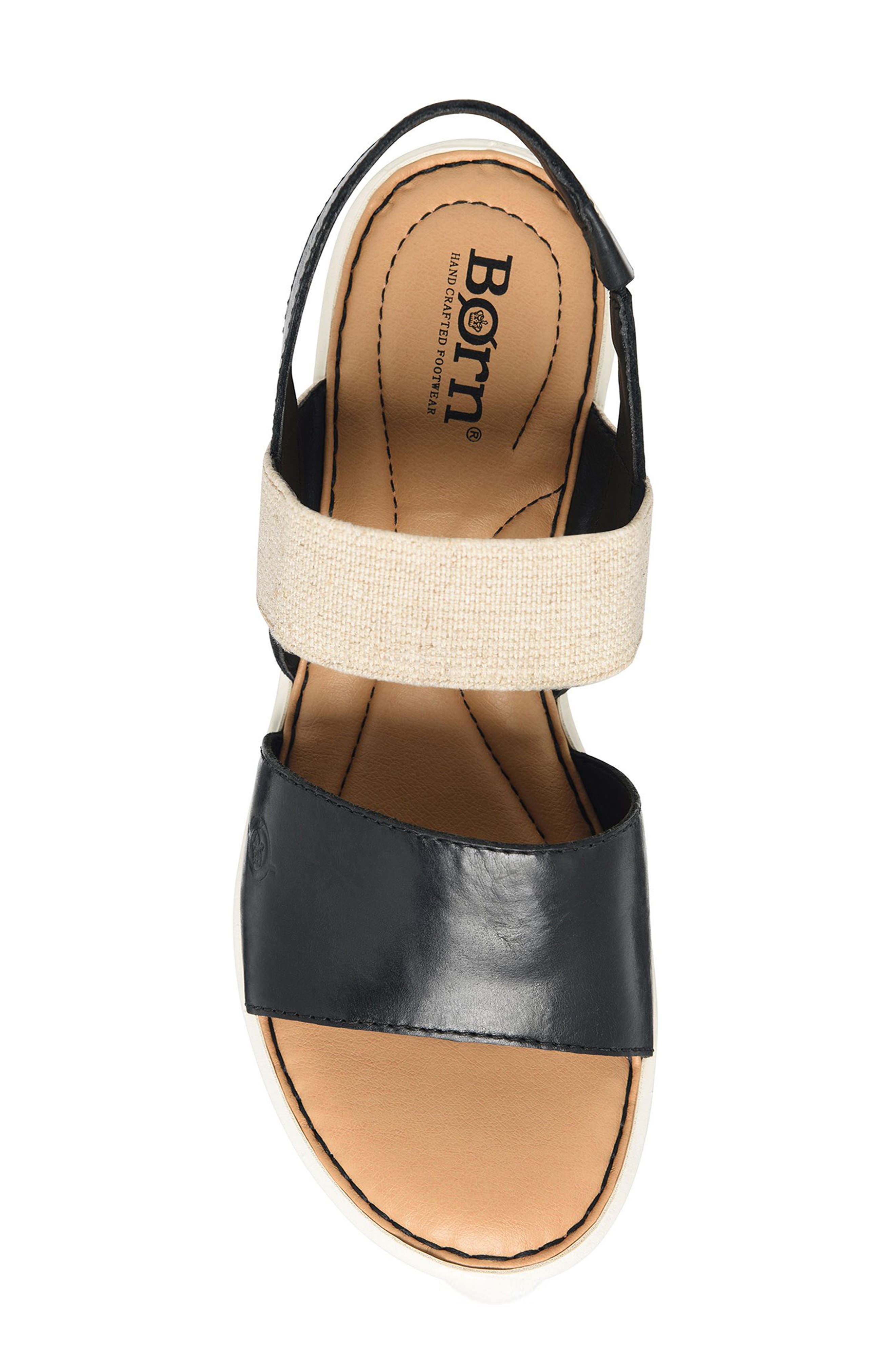Børn Ginni Slingback Wedge Sandal, Alternate, color, Black/ Natural