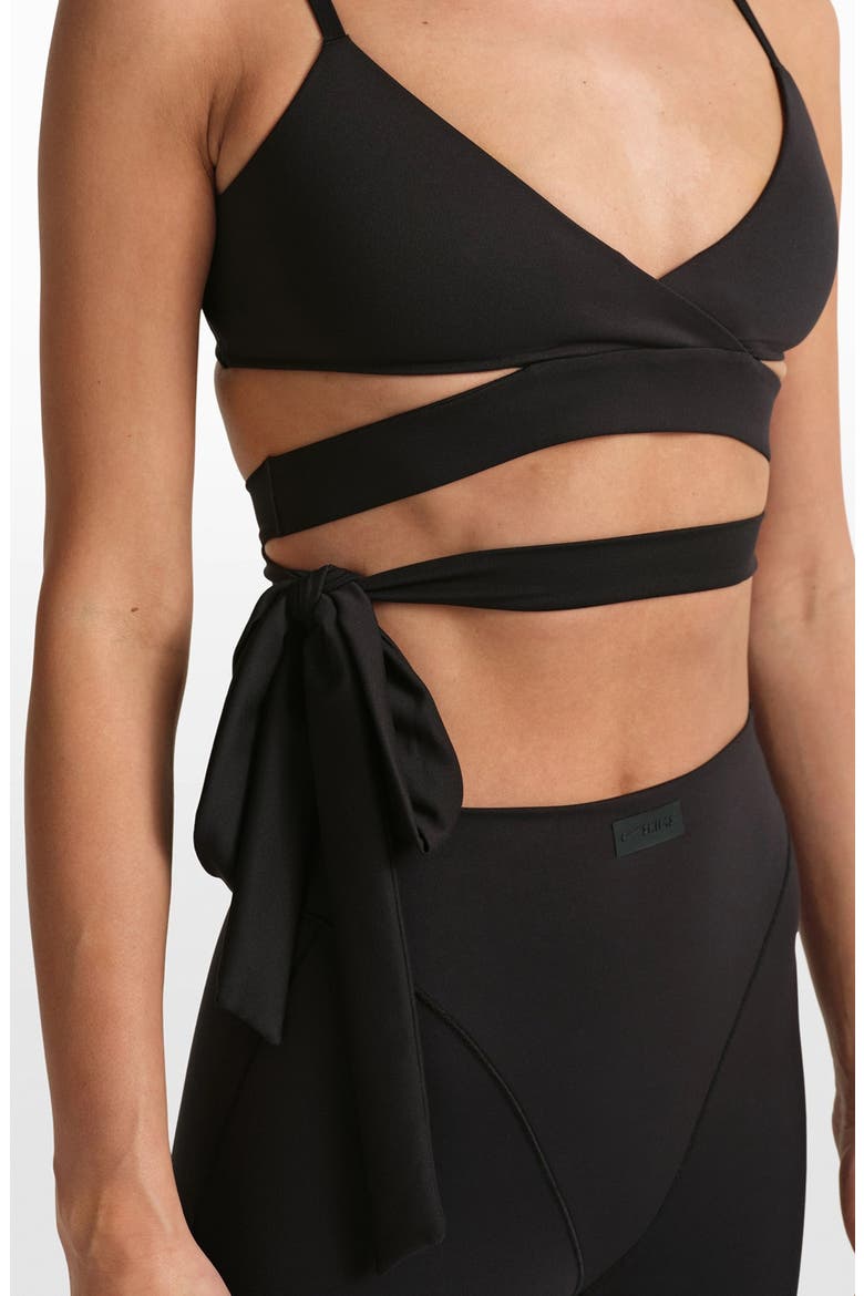 Matte Wrap Bra, Alternate, color, OBSIDIAN