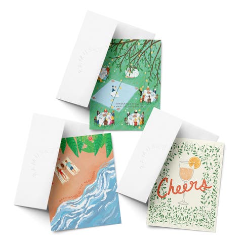 Wedding Greeting Card Pack (3ct) "Cheers, Magical Wedding, Newlywed Couple"