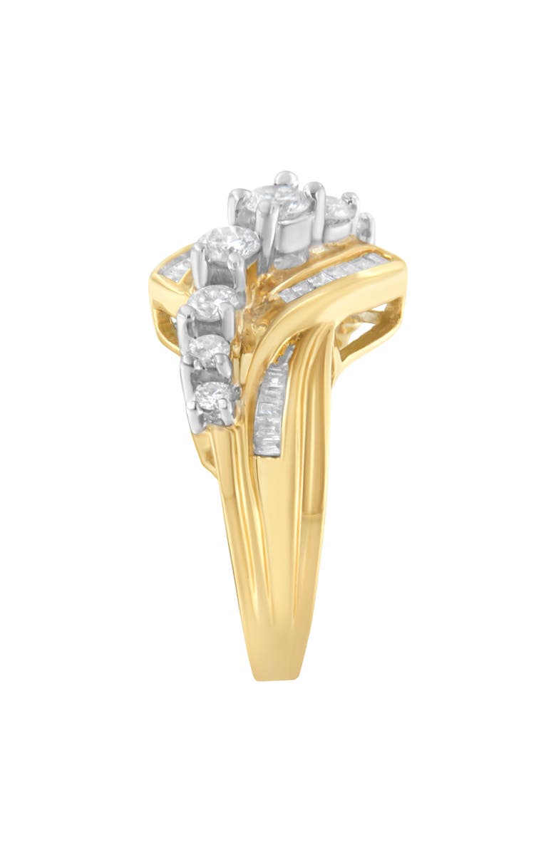 Haus of Brilliance 10K Two-Toned 1.0 Cttw Diamond Bypass Ring, Alternate, color, Yellow Gold