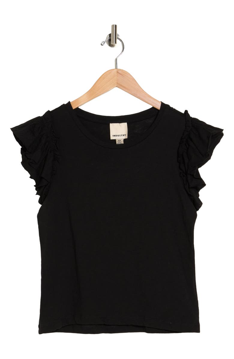 INDUSTRY REPUBLIC CLOTHING Double Flutter Sleeve T-Shirt, Alternate, color, 