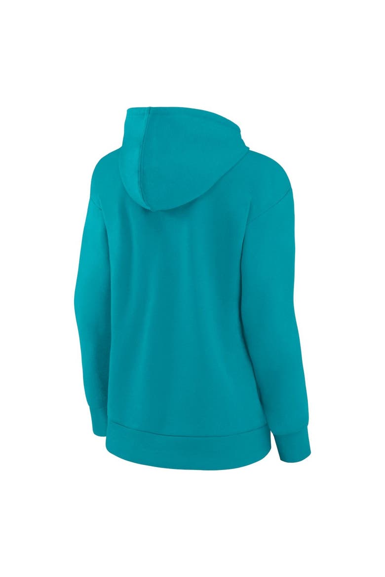 Women's Fanatics Branded Aqua Miami Dolphins Checklist Crossover V-Neck Pullover Hoodie, Alternate, color, Aqua