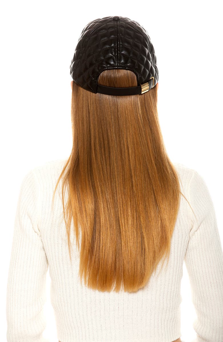 Alexia Admor Diamond Quilted Pleather Baseball Cap, Alternate, color, 