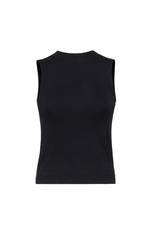 Brunello Cucinelli Ribbed Jersey Top In Black