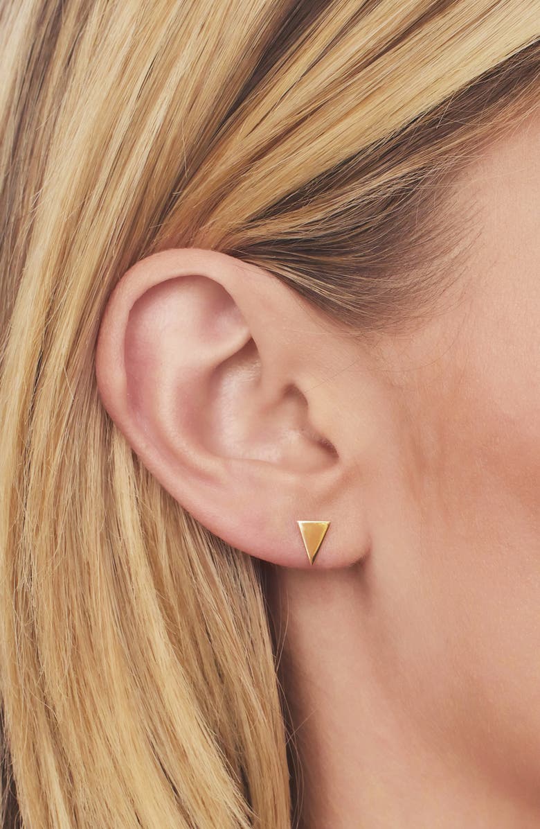 Bony Levy 14K Gold Triangle Stud Single Earring, Alternate, color,