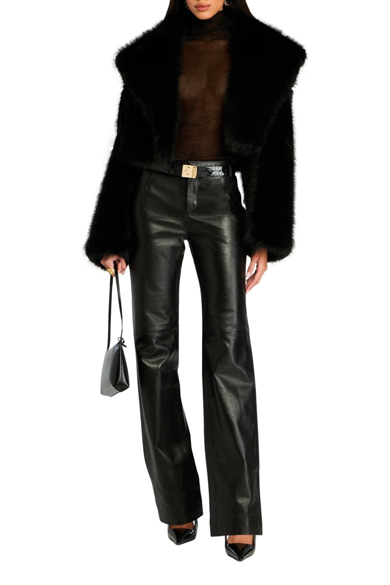 Adelina Leather Pant, Main, color, Black