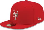 New Era Men's New Era Red New York Mets White Logo 59FIFTY Fitted Hat