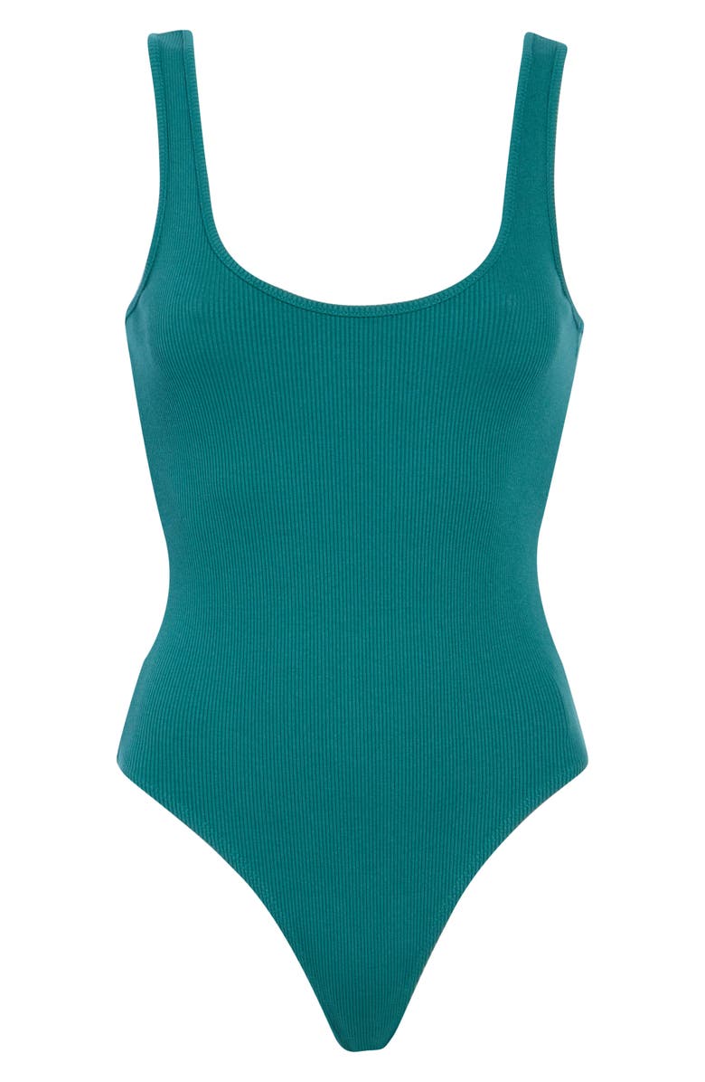 L'AGENCE Nica Scoop Neck Tank Bodysuit, Alternate, color, Dark Teal