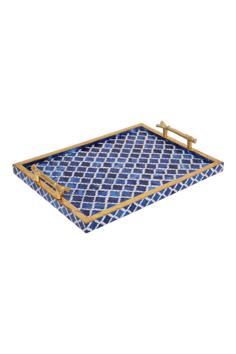 Handmade Decorative Resin Accent Tray, Alternate, color, BLUE