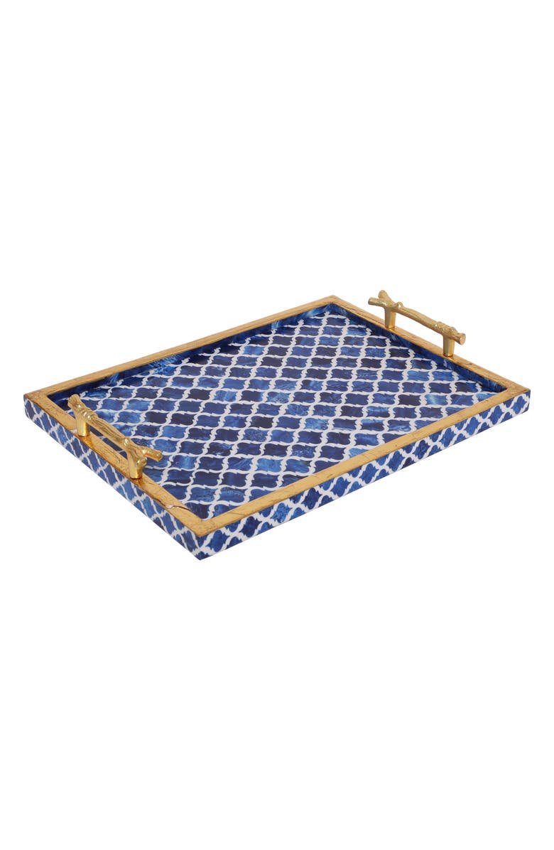 Tiramisu Handmade Decorative Resin Accent Tray, Alternate, color, Blue