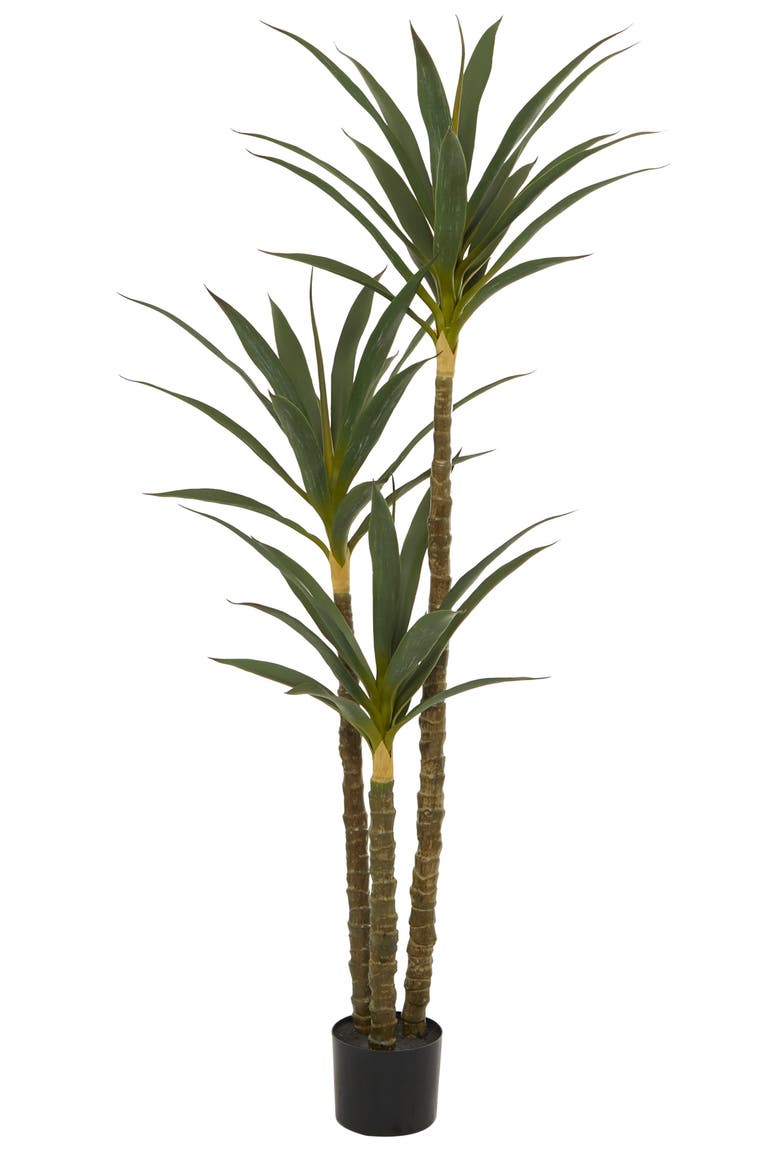 Green Faux Foliage Potted Artificial Tree, Alternate, color, GREEN