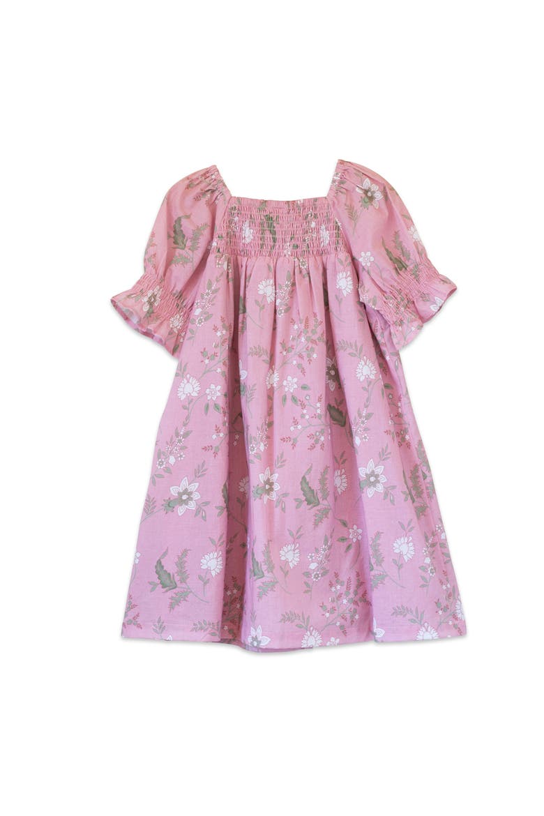 Olivia Dress with Smocking, Alternate, color, Pink & Green
