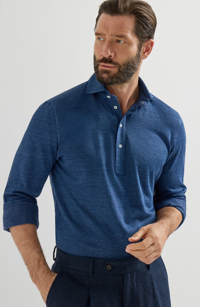 Brunello Cucinelli Jersey polo shirt, Alternate, color, Denim