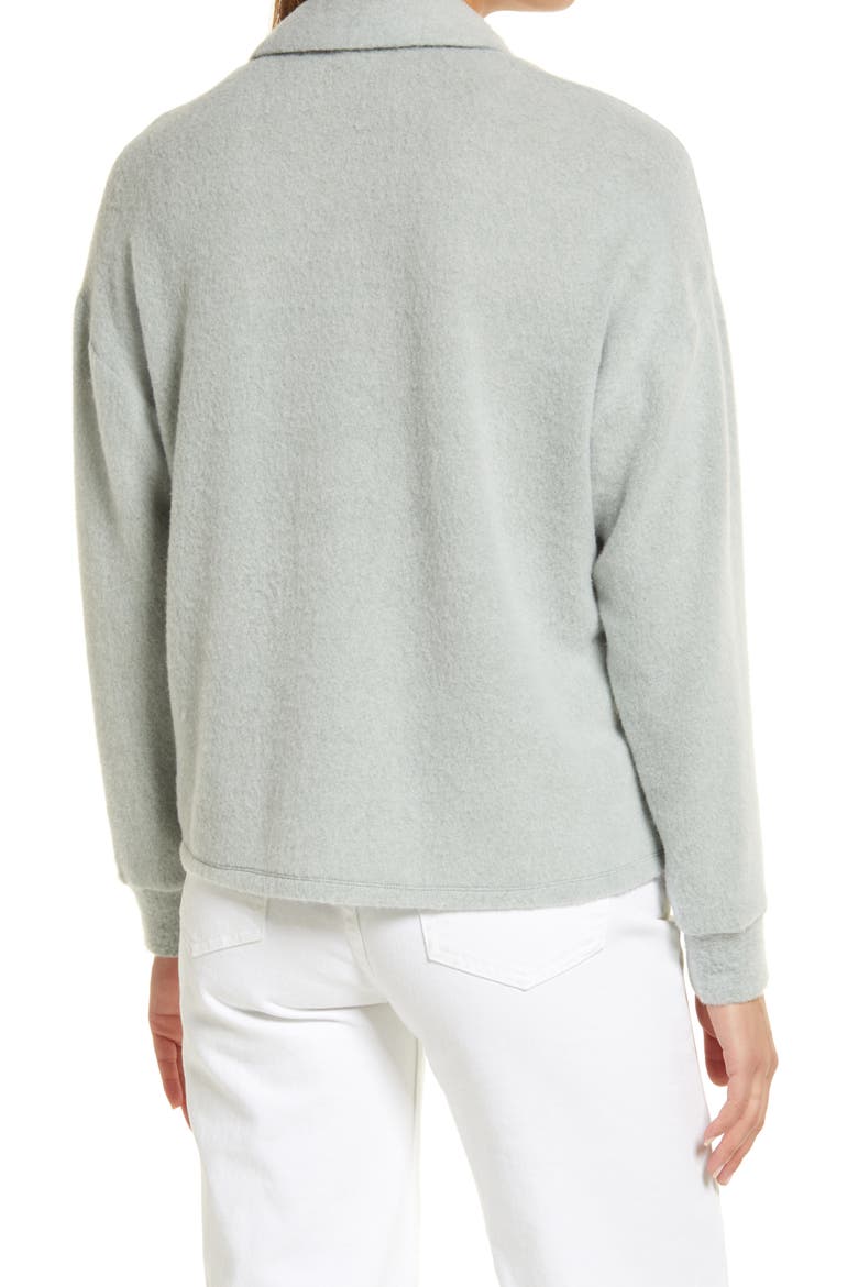 Women's Cozy Polo Knit Top, Alternate, color, GREEN AGAVE