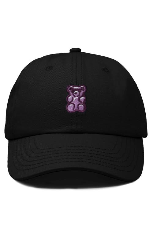 Dalix Purple Gummy Embroidered Cap In Black