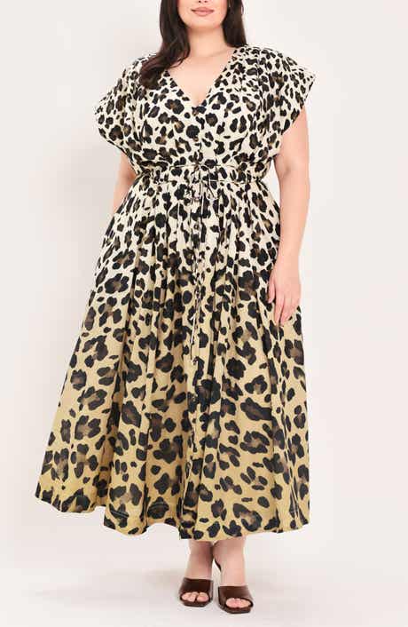 Leopard Print Cotton Midi Dress
