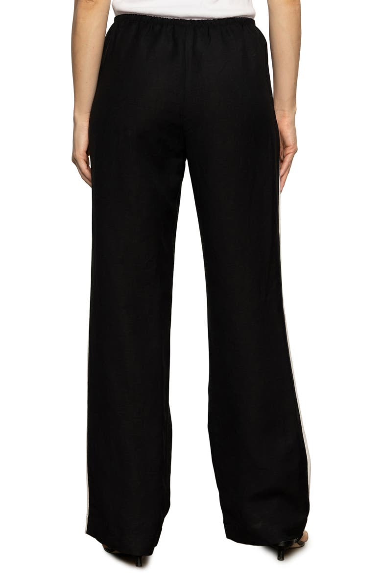Casual Linen Blend Track Pants, Alternate, color, BLACK