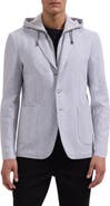 Bugatchi Cotton Mélange Piqué Blazer with Removable Hooded Bib