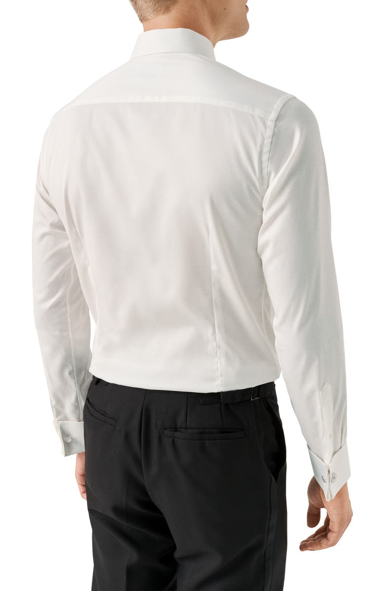 Eton Slim Fit Metallic Bibbed Tuxedo Shirt, Alternate, color, Natural
