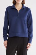 APANA Stellar Scuba Knit Quarter Zip Pullover