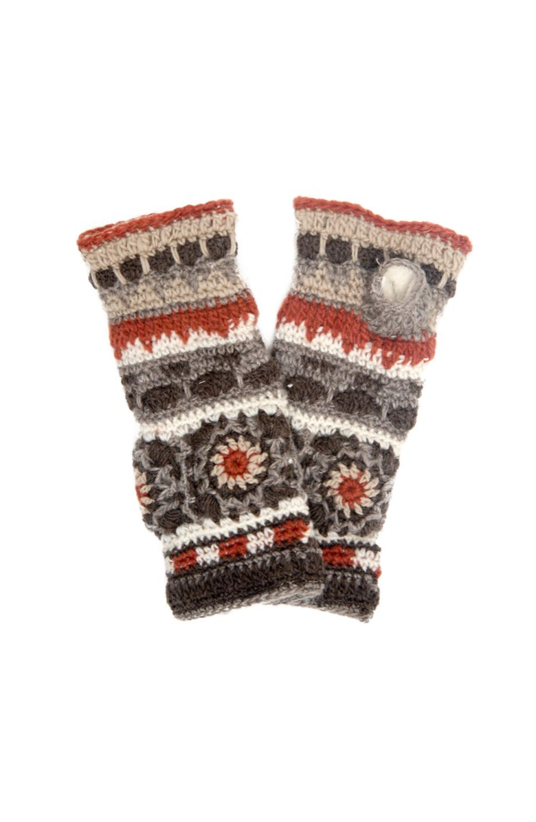 Nirvanna Designs Dreams Crochet Handwarmers, Main, color, Brown Combo