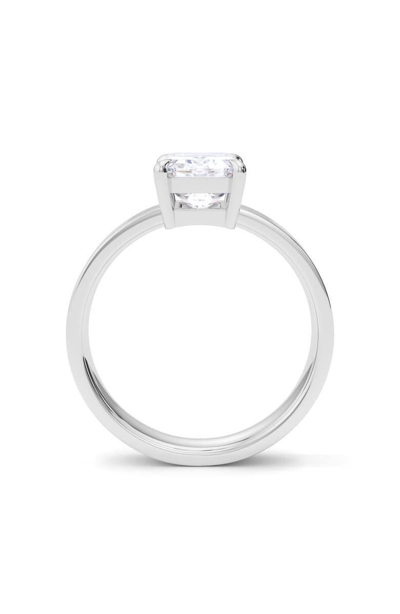 HauteCarat Emerald Cut Cigar Lab Created Diamond Ring, Alternate, color, 2.00Ctw 18K White Gold