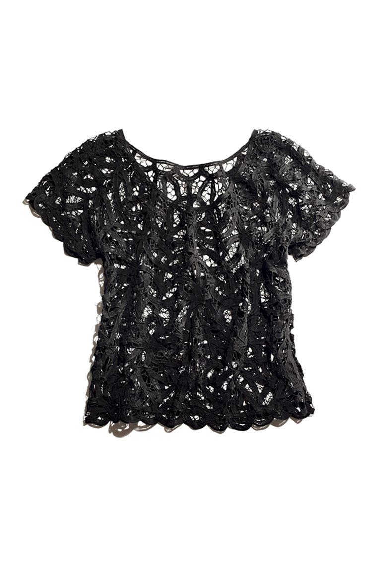 Hinge® Battenburg Lace Top, Alternate, color, WHITE