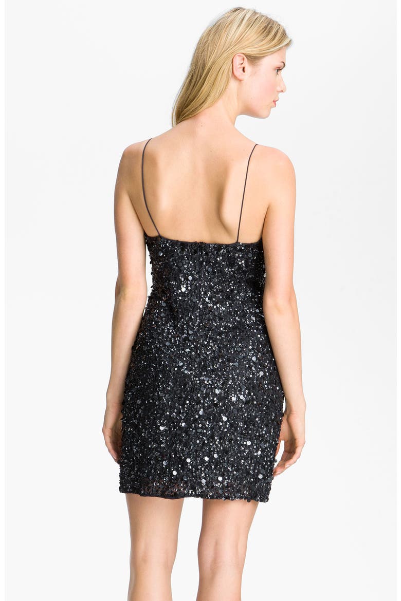 Sequin Silk Sheath Dress, Alternate, color, CHARCOAL