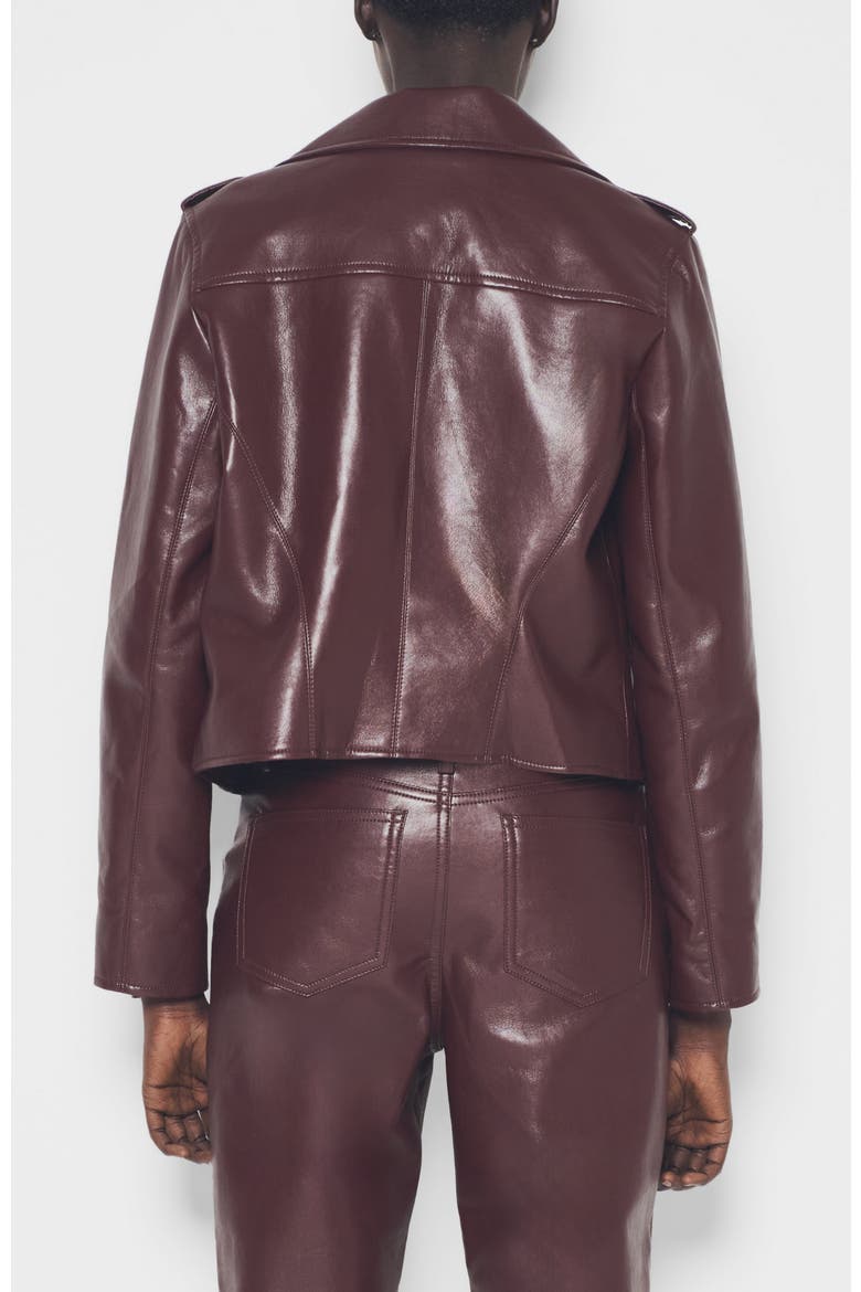 Cindy Recycled Leather Jacket, Alternate, color, Port Wine