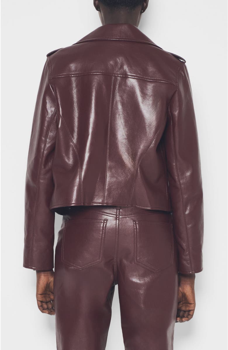 AS by DF Cindy Recycled Leather Jacket, Alternate, color, Port Wine