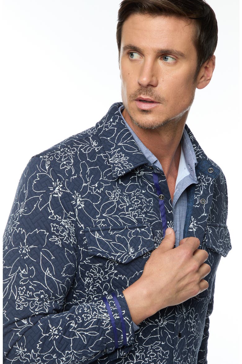 Kohan Quilted Knit Shirt Jacket, Alternate, color, NAVY