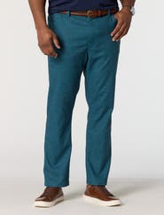 Oak Hill by DXL Big & Tall 5-Pocket Linen-Blend Tech Pants