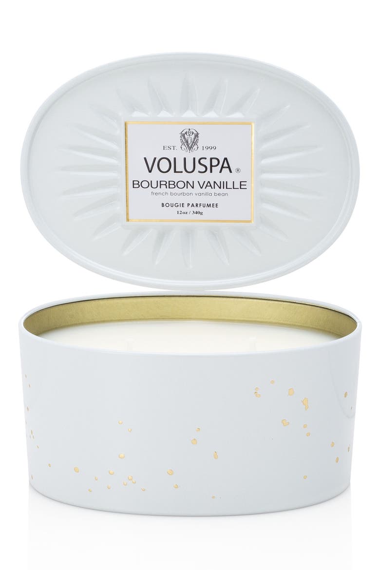 Vermeil French Bourbon Vanille Oval Tin Two-Wick Candle, Main, color, NO COLOR