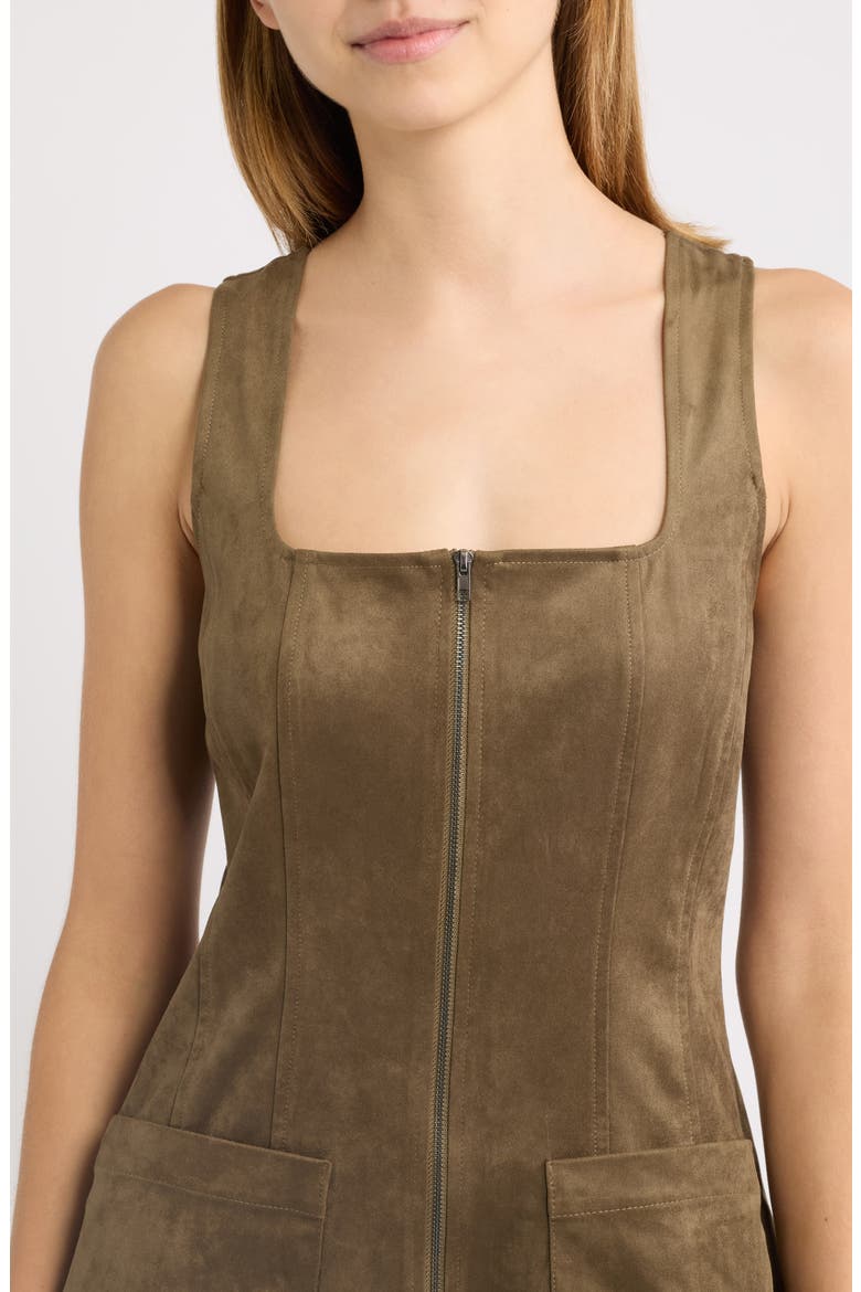Urban Fall Faux Suede Minidress, Alternate, color, OLIVE