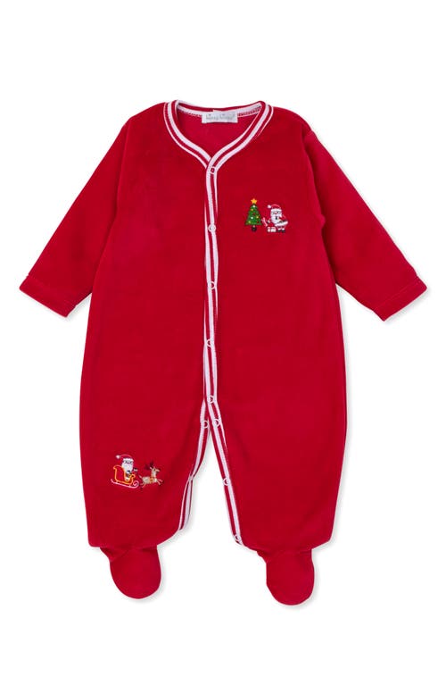 Kissy Kissy Velour Footie in Red 