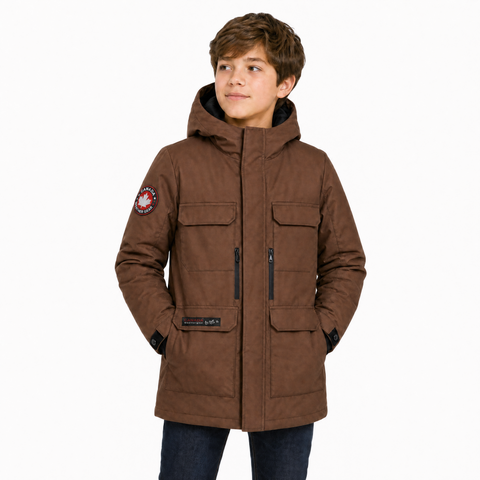 Boys' High Pile Fleece Lined Hooded Utility Parka
