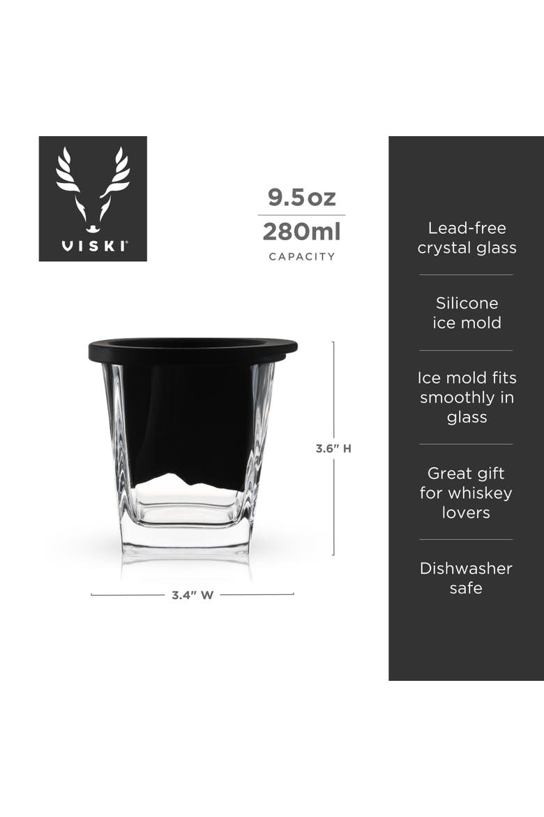 Glacier 2-Piece Mountain Ice Mold with Crystal Glass Set, Alternate, color, Black