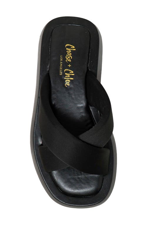 CHASE & CHLOE CHASE AND CHLOE CROSSOVER FLATFORM SLIDE SANDAL 