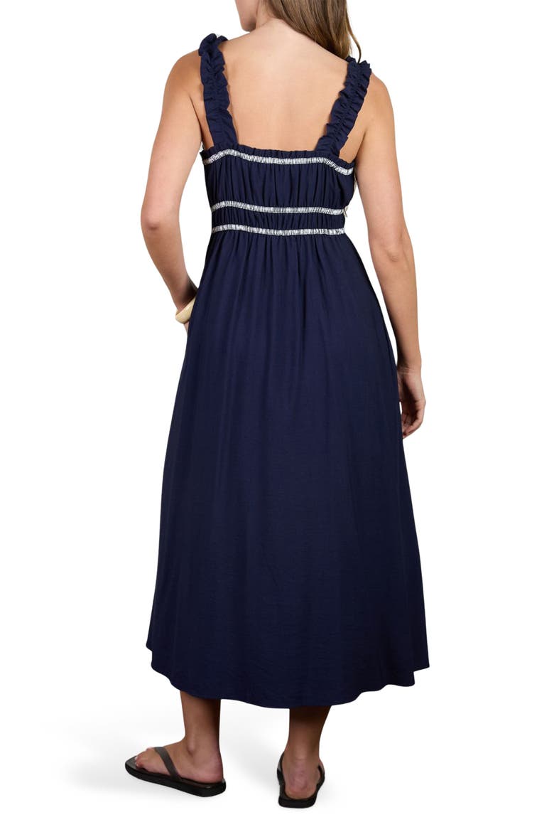 Bow Empire Waist Sundress, Alternate, color, NAVY