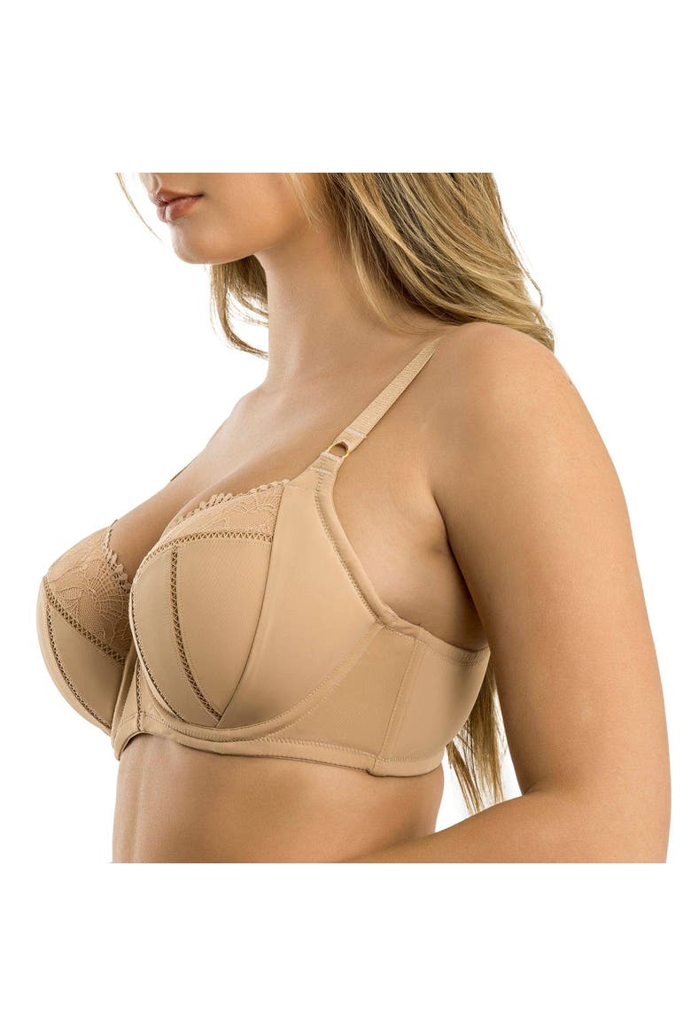 Charlene Padded Balconette Bra, Alternate, color, Warm Sand