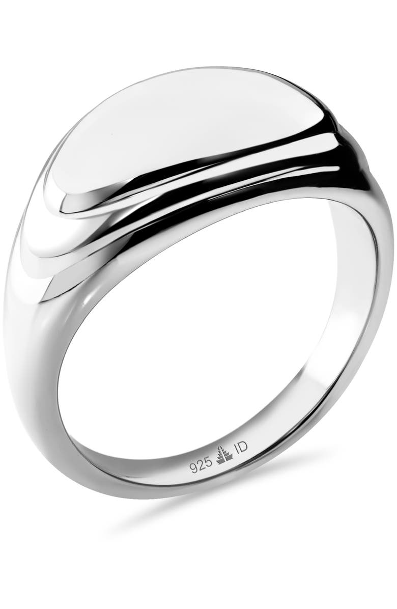DEVATA Contour-lined Dome Ring in Rhodium Plated Sterling Silver, Alternate, color, Silver